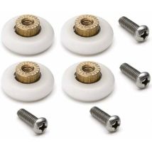 KZQ - Lot de 4 galets de rechange pour porte de douche coulissante avec vis M6 diamètre 20 mm.
