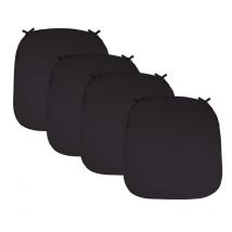 Lot de 4 galettes, coussins déhoussables pour chaise - Gris foncé Linxor