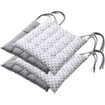 Decostars - Galette piquée Charme 38 x 38 cm - Enjoy Home - Lot de 4