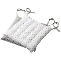 Decostars - Galette piquée Charme 38 x 38 cm - Enjoy Home - Lot de 2