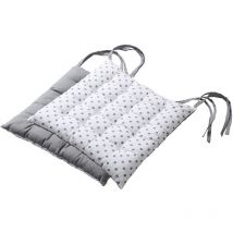 Decostars - Galette piquée Charme 38 x 38 cm - Enjoy Home - Lot de 2