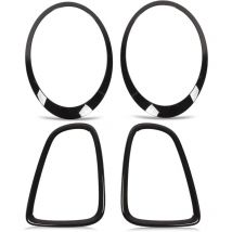 Sjlerst - 2 Phares Avant et 2 Phares Arrière Cadre de Feu Arrière Garnitures de Protection Noir Brillant de Remplacement pour Mini R56 R57 R58 R59 s