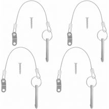 Lot de 4 goupilles à dégagement rapide, diamètre de goupille supérieure de 6,3 mm, longueur totale de 51 mm, longueur effective de 40 mm avec cordons