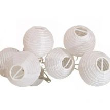 Meubletmoi - Lot de 4 guirlandes lumineuses blanches en boules de papier 3.10 m