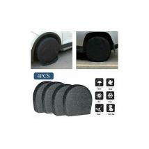 Euritecsa - Lot de 4 housses de pneus étanches pour roue de secours, remorque, camping-car, protection anti-corrosion pour pneus, noir l