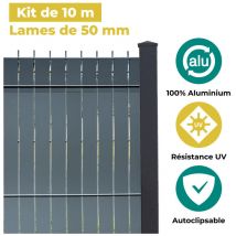 Aluhome - Lot de 4 kits de lames d'occultation alu - longueur 10m - 2m03 - RAL7016
