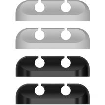 Feiyue - Lot de 4 mini-clips de support de câbles pour la gestion des câbles (noir + gris)