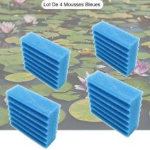 Le Poisson Qui Jardine - Lot De 4 Mousses Bleues, De Filtration, De Remplacement, Pour Bassins - Bleu