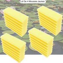 Lot De 4 Mousses De Filtration, De Remplacement Jaune Pour Bassins - Jaune