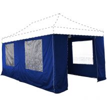 Lot de 4 murs pour tonnelle pliante 3 x 6 m - - Bleu