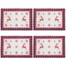 Lot de 4 nappes de Noël pour décoration de table de restaurant