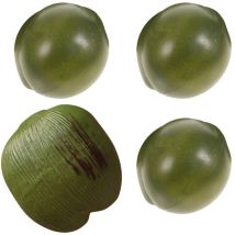 Lot de 4 noix de coco artificielles - Simulation de noix de coco - Modèle de faux fruits pour fêtes tropicales