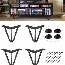 Readcly - Lot de 4 pieds de table durables de 10 cm (pieds de meubles diy pour bureaux noirs, tables à manger, tables de classe, tables d'exposition)