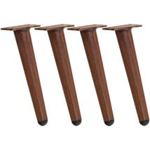 Lot de 4 pieds de meuble Marron foncé 26 cm