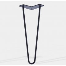 Lot de 4 pieds de meuble double fil modèle droit noir mat hauteur 50 cm