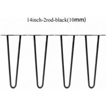 Hsha - Lot de 4 pieds de meuble, épingle à cheveux, acier, 35 cm/14 pouces de hauteur