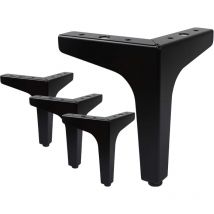 ZVD - Lot de 4 Pieds de Meubles en Métal, Charge Jusqu'à 600kg, Forme de Triangle, Noir