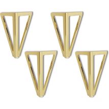 Lot de 4 pieds de meubles de rechange, 15 cm, triangulaires, Or, pieds de tables de bricolage, pour les chaises, les armoires et les canapés, autres