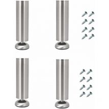 Lot De 4 Pieds De Meubles Réglables, 35 Cm De Long, Très Épais, Fabriqués En Acier Inoxydable, Pieds De Meuble Pour Table Basse, Meuble Tv, Pieds De
