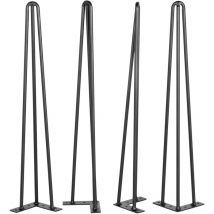 Lot de 4 pieds de table en épingle à cheveux Mophorn de 22 pouces, pieds en acier au carbone robustes noirs, capacité de 220 lb, idéal pour les
