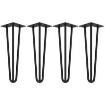 Guoyihua - Lot de 4 Pieds de Table en Épingle à Cheveux, 41cm diy Pieds de Table en Métal, Pieds En Épingle à Cheveux En Acier avec 3 Tiges