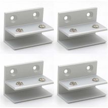 Lot de 4 pinces à verre en forme de F, support mural, pinces de douche, étagère, panneaux de serrage 10–12 mm