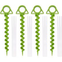 Lot de 4 piquets de tente en plastique, piquets de camping, piquets de tente avec 4 piquets de tuyau en plastique, accessoires de tente, à appliquer