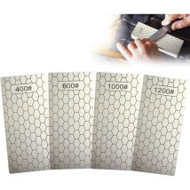 Coavas - Lot de 4 Plaques D'AffûTage DiamantéEs, Pierre à Aiguiser DiamantéE avec Surface en Nid D'Abeille, Grain 400/600/1000/1200