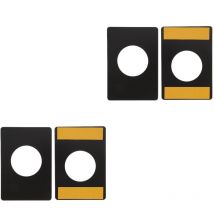 Feiyue - Lot de 4 plaques de réparation de serrure de porte, boutons de porte noirs, remplissage de trou, renfort de porte, plaque de frappe de porte