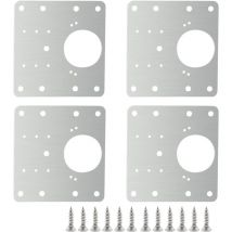 Lot de 4 plaques de réparation de charnière en acier inoxydable pour fixer la pièce de réparation de la plaque latérale de la charnière avec vis de