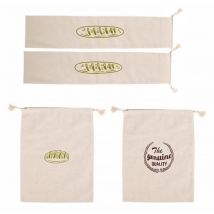 Lot de 4 pochettes à pain en lin avec cordon de serrage, sac de rangement pour pain, pochette d'épicerie