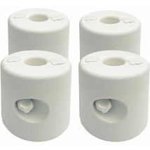 Lot de 4 poids de lestage cylindrique pour tonnelle barnum tente dim. ø 22 / ø 24 x 25H cm hdpe blanc