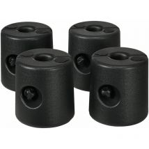 Lot de 4 poids de lestage cylindrique pour tonnelle barnum tente dim. ø 22 / ø 24 x 25H cm hdpe noir