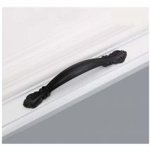 Lot de 4 Poignee de Meuble Vintage Poignet de Porte Cuisine Meuble de Alliage de Zinc Poignées de Placard Noir Poignée en arc D'armoire,pour Commodes