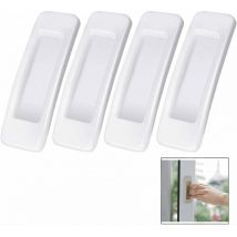 Lot de 4 poignées de porte coulissante ovales autocollantes en alliage d'aluminium pour porte de grange coulissante, placard, armoire, tiroirs