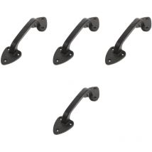 Feiyue - Lot de 4 poignées de porte de grange noires pour portail, abri de jardin, coulissantes intérieures, pour patio, cuisine