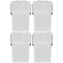 Keden - Lot de 4 poubelles sortibox recycler, blanc, 100L