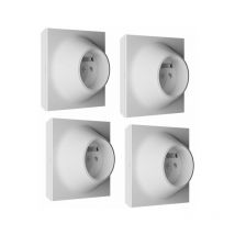 Lot de 4 prises 2P+T blanche neo evo Fontini