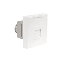 Lot de 4 prises terminales RJ45 CAT6 45x45, 2 modules – Très haut débit jusqu'à 1 Gbit/s, compatible avec tous supports 45x45, montage encastré avec