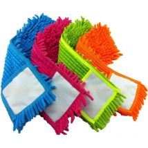 Lot de 4 recharges de balai à poussière en microfibre avec projections en forme de doigts - Recharges de tampons de balai réutilisables de 14 x 4