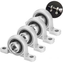 Lot de 4 roulements à billes, 20 mm Roulements de bloc d'oreiller, roulements à billes bride alésage auto support monté auto Régler