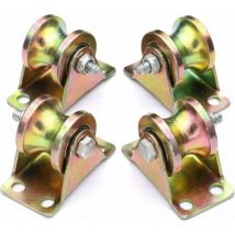 Lot de 4 roulettes de rail en u de 3 cm en plaqué zinc pour portes coulissantes, chariots mécaniques et établi mobile - RWAccessoire de porte