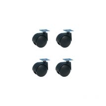 Lot de 4 Roulettes JUMELÉE pivotantes Ø 40 mm NOIR à platine 38x38