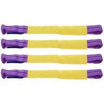 Lot de 4 sangles de fixation pour roue en alliage de récupération pour remorque de transport Jaune/Violet