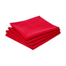 Lot de 4 Serviettes de Table 'Coton' 40x40cm Rouge