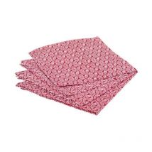 Lot de 4 Serviettes de Table 'Olia' 40x40cm Rouge