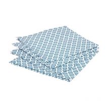 Lot de 4 Serviettes de Table "Tikal" 40x40cm Bleu