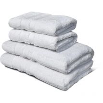 Lot de 4 serviettes Lovely Home 2 Serviettes 50 x 100 cm + 2 Draps de douche 70 x 140 cm - Blanc