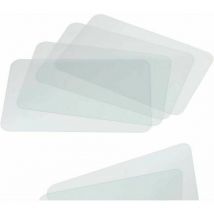 Lot de 4 sets de table en plastique transparent – Protecteur de table pour table de salle à manger, comptoir de cuisine, bureau, table de peinture,
