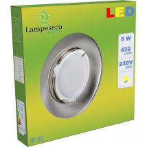 Lot de 4 Spot Led Encastrable Complete Alu Brossé Lumière Blanc Neutre 5W eq.50W ref.787